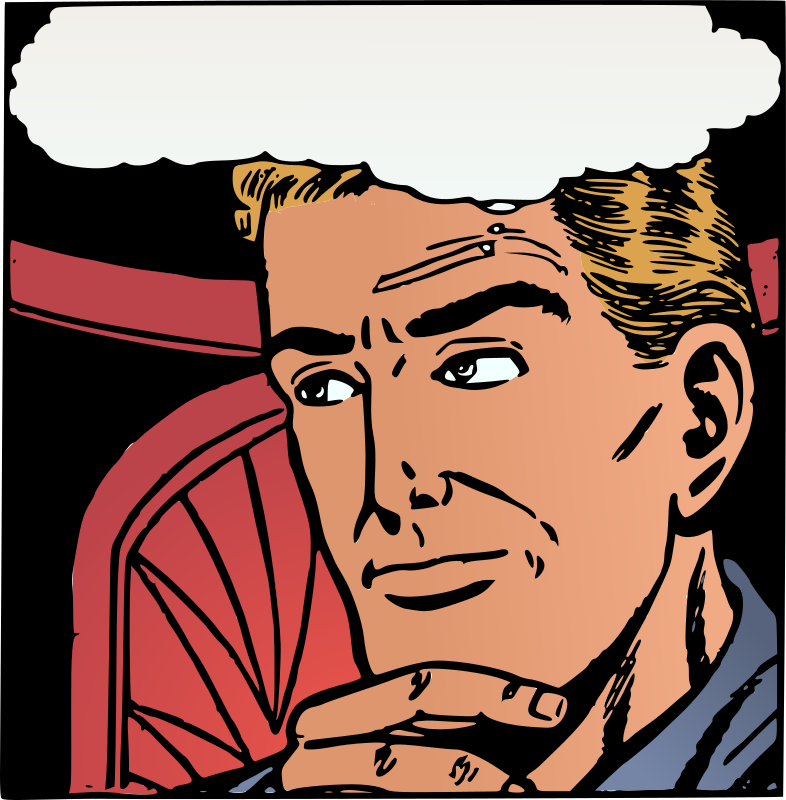 Pop-art reader thinking